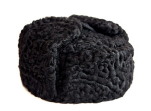 Karakul sheepskin ushanka. Black.