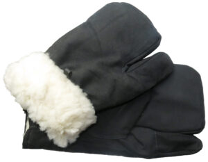 Russian Army sniper sheepskin mittens. Lobster claw.