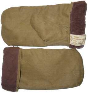 Russian military soldier sheepskin mittens.