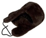 Dark brown faux fur ushanka