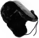 Naval officer mouton ushanka, genuine leather top.