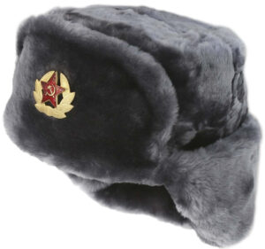 Gray ushanka winter hat