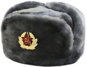 Gray ushanka winter hat