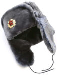 Gray ushanka winter hat