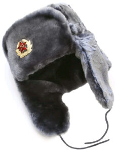 Gray ushanka winter hat