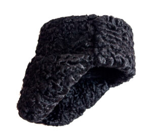 Karakul sheepskin ushanka. Black.