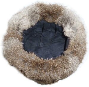 Genuine rabbit fur brown ushanka winter hat