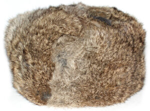 Genuine rabbit fur brown ushanka winter hat