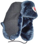 Russian police (militsia) MVD blue mouton ushanka hat.