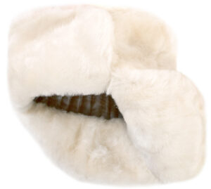 White sheepskin ushanka