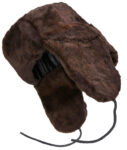 Dark brown sheepskin ushanka