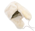 White sheepskin ushanka