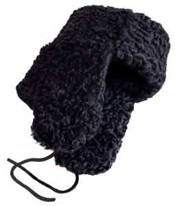 Karakul sheepskin ushanka. Black.